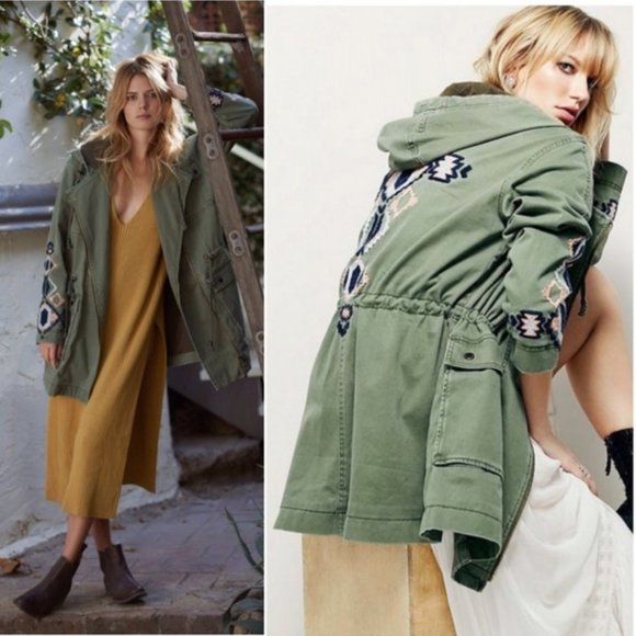 Free People Jackets & Blazers - Free People Embroidered Twill Parka